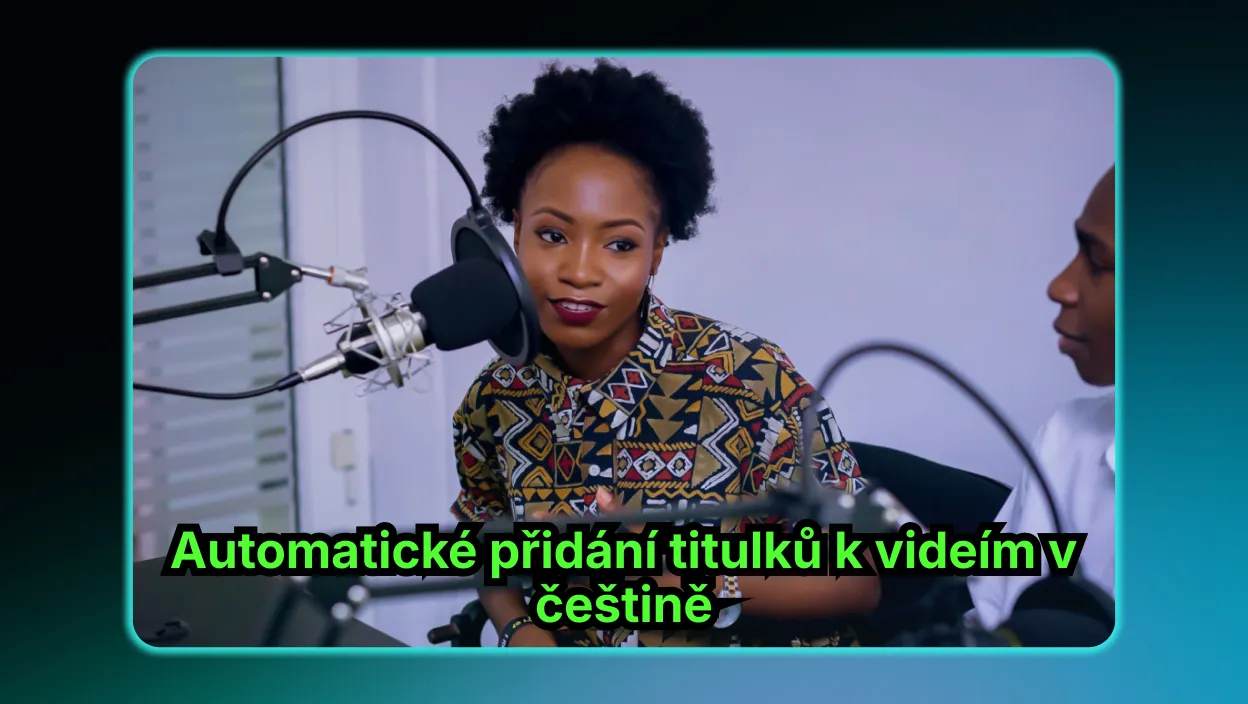 A video with automated subtitles, demonstrating subtitle customization for video content in English to Czech.