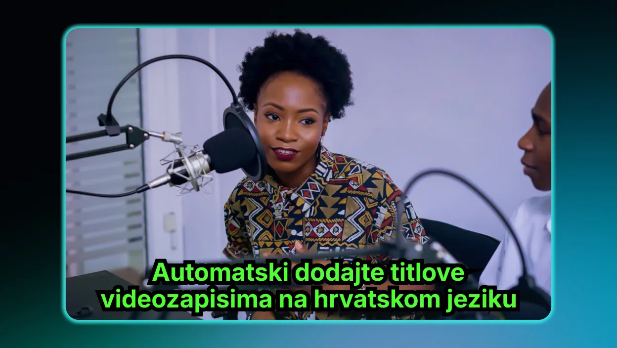 A video with automated subtitles, demonstrating subtitle customization for video content in English to Croatian.