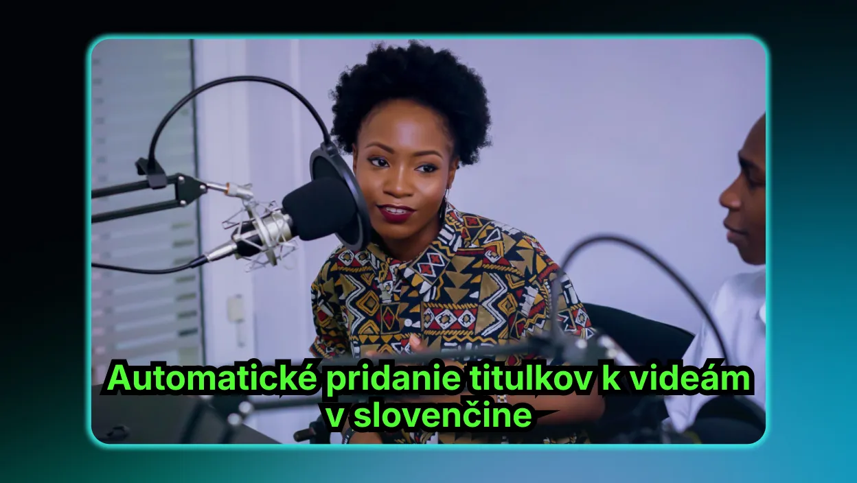 A video with automated subtitles, demonstrating subtitle customization for video content in English to Slovak.