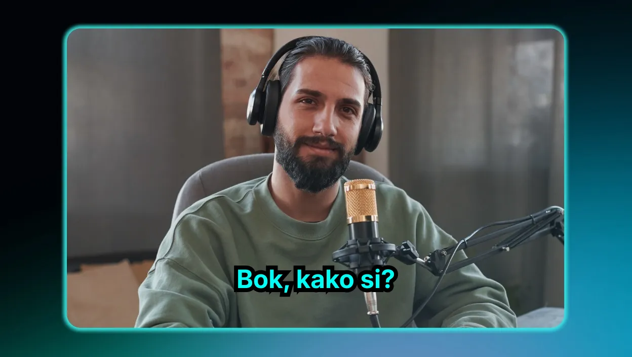 A video with automated subtitles, demonstrating subtitle customization for video content in Youtube to Croatian.